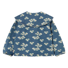 Tinycottons - Jeanshemd Oversize-Kragen Gänseblümchen | Blau