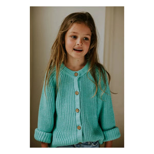 Yuki - Organik Pamuk Raglan Hırka | Turkuaz