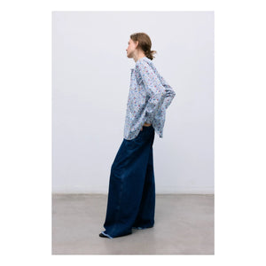the new society - Cloe Baumwollbluse | Blau