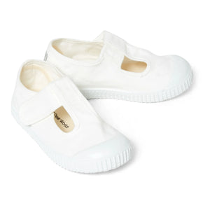 Victoria - Tırnaklı Kanvas Cırt Cırtlı Spor Ayakkabı | Beyaz