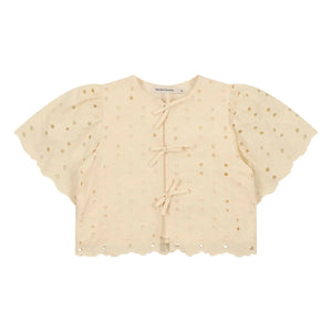 the new society - Broderie Anglaise Creta Bluse | Beige