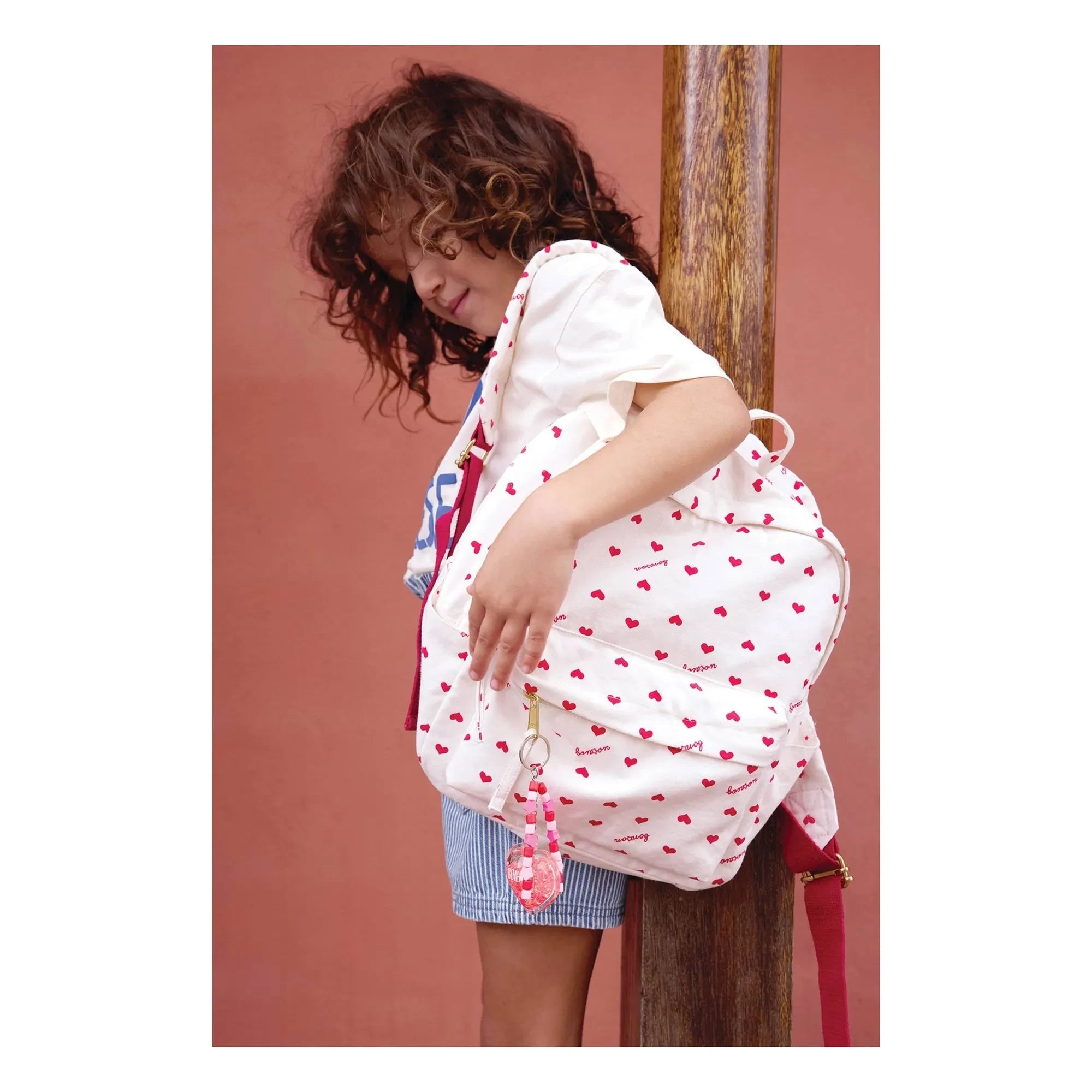 Bonton - PM Rucksack Hearts | Ecru