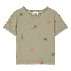 Studio Bohème - Essential Watermelon Organic Cotton Sponge T-Shirt | Khaki