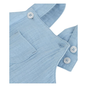 Petit Bateau - Organic Cotton Gauze Short Jumpsuit | Blue