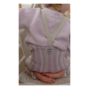 Silly Silas - Striped Organic Cotton Strapless Blind Tights | Lavender