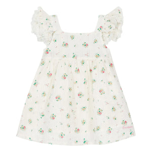 Bonton - Pointelle Nadine Buketler elbise | Beyaz