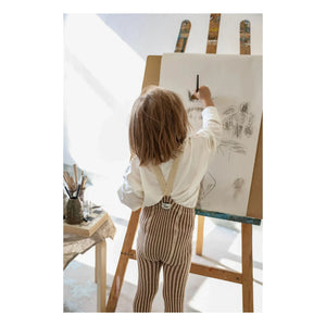 Silly Silas - Striped Organic Cotton Tights | Cream