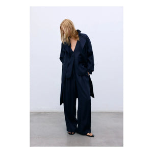 the new society - Melissa Linen Pants | Black