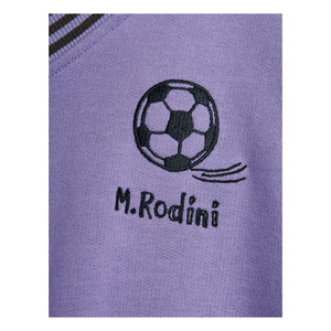 Mini Rodini - Sweatshirt aus Bio-Baumwolle mit Fußballmuster | Lila