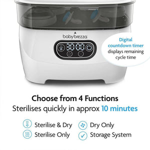 Baby Brezza Steriliser Dryer Advanced - Black & White-Sterilisers-Black & White- | Natural Baby Shower