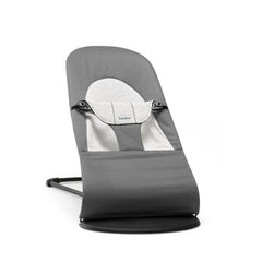 BabyBjorn Balance Woven Baby Bouncer - Black Frame - Dark Grey/Grey-Baby Bouncers- | Natural Baby Shower