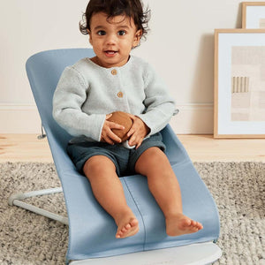 BabyBjörn Bliss Woven Petal Quilt Baby Bouncer - Blue-Baby Bouncers-Blue- | Natural Baby Shower