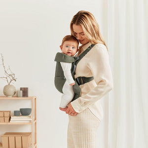 BabyBjorn Mini Woven Baby Carrier - Dark Green-Baby Carriers- | Natural Baby Shower