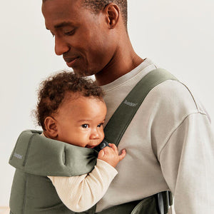 BabyBjorn Mini Woven Baby Carrier - Dark Green-Baby Carriers- | Natural Baby Shower