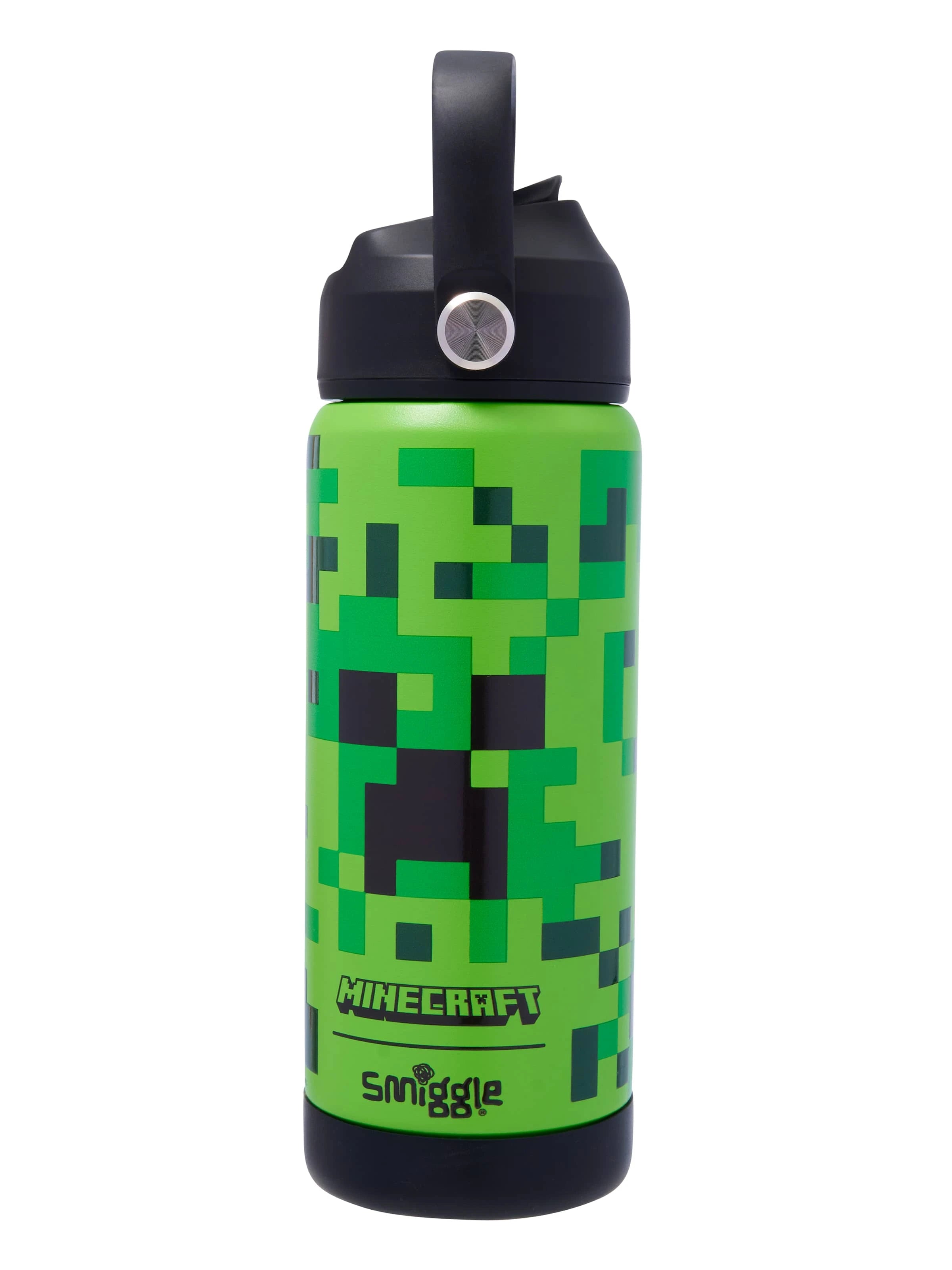 Smiggle - Minecraft Paslanmaz Çelik Gizli Pipetli 550ML Matara