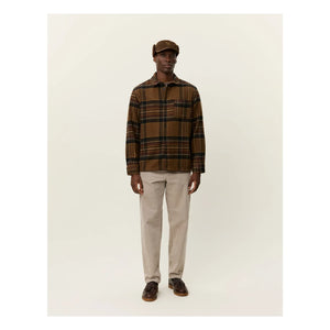 Les Deux - Kaleb Ekoseli Yün Overshirt | Kahverengi