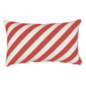 The Socialite Family - Striped Jacquard Carino Rectangular Pillow | Brick Red