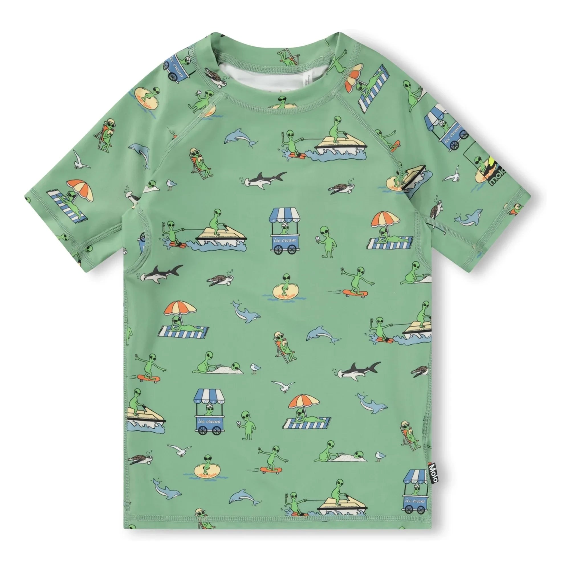 Molo - Neptune Aliens UV-Schutz-T-Shirt aus recycelten Fasern | Grün