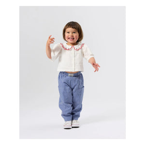 Goldie + Ace - Erdbeer-Crop-Bluse | Elfenbein