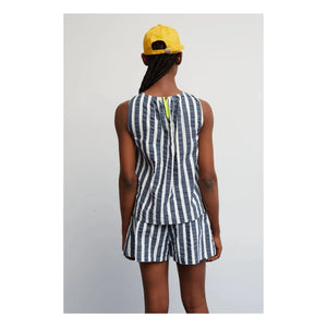 Dr Bloom - Fresco Stripes Bluse | Dunkelblau