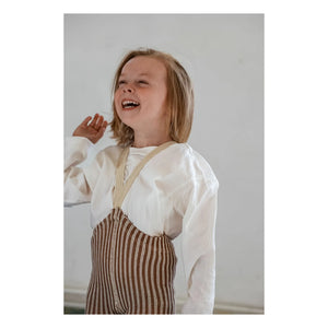 Silly Silas - Striped Organic Cotton Tights | Cream