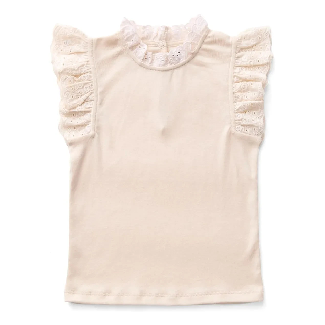 Soor Ploom - Pointelle Eyelet Organic Cotton T-Shirt | Beige Pink