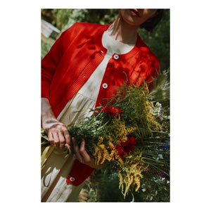 Poudre Organic - Organic Cotton Kardigan Pétale | Red