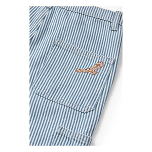 Copenhagen Colors – Gestreifte Cargo Hose aus Bio-Baumwollgabardin | Blau