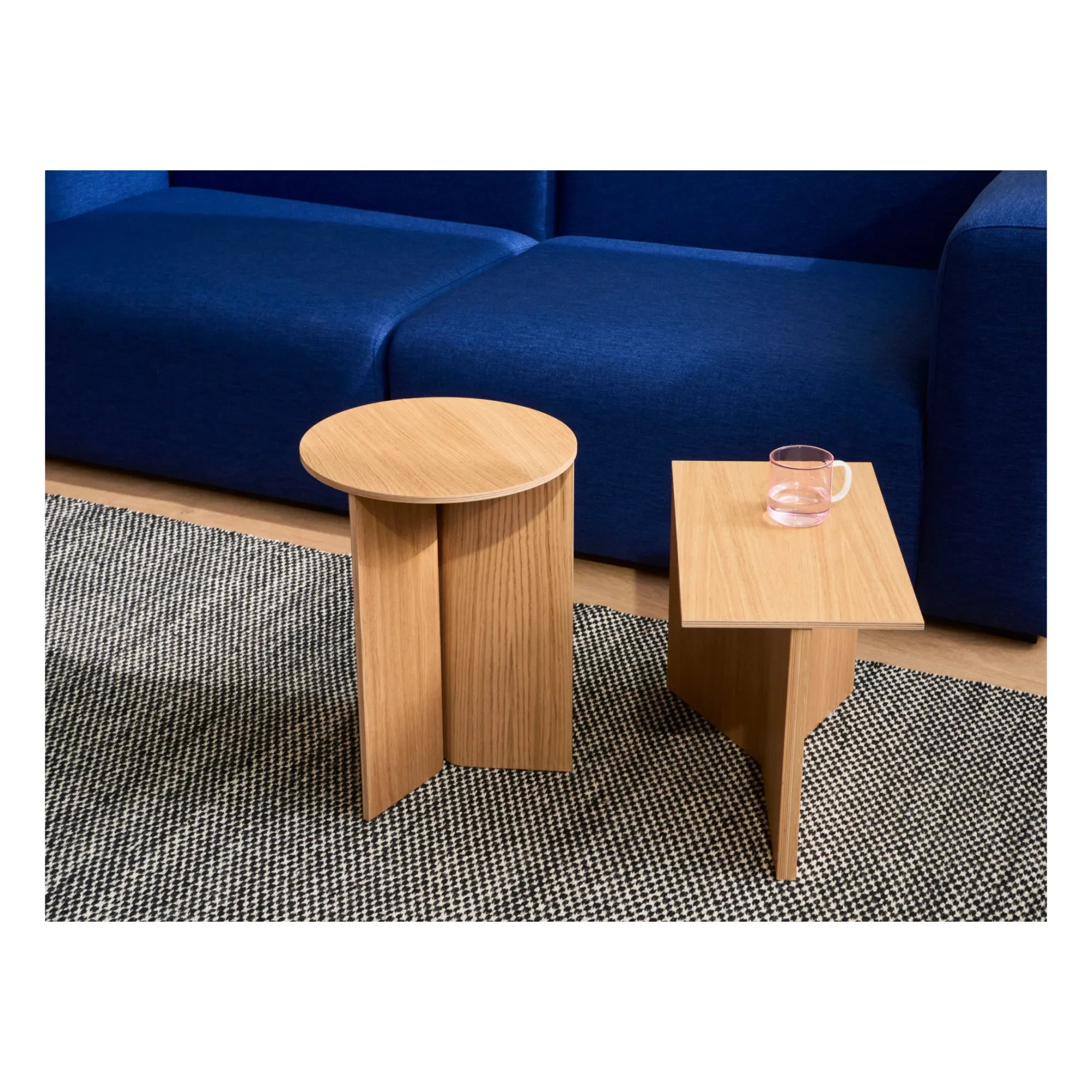 Hay - Slit Round Wooden Side Table | Oak