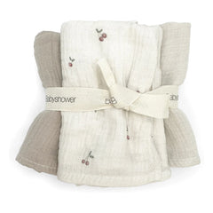 Babyshower - Cherries Nappies - 3’lü Set | Ecru