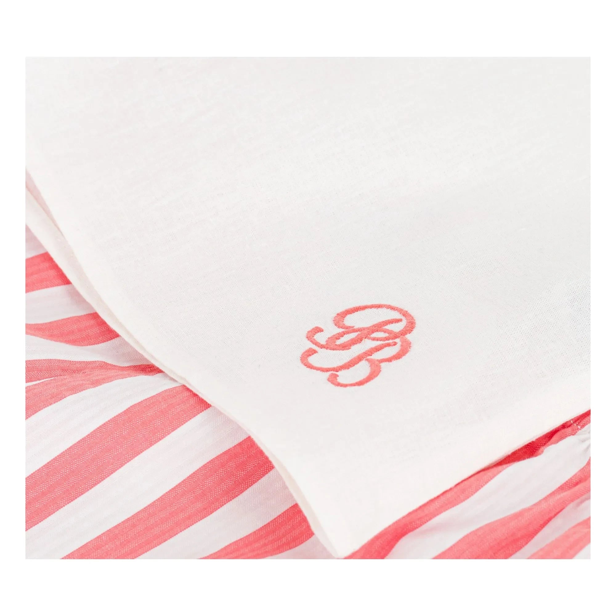 Petit Bateau - Leinen Pyjamashorts mit Dunkelblauem Kragen | Koralle