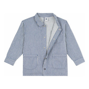 Petit Bateau - Striped Organic Cotton Worker Jacket | Blue