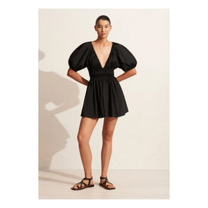 Matteau - Shired Draped Mini Dress | Black