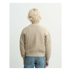 Bompard - Kaschmir-Cardigan mit Zopfmuster | Creme