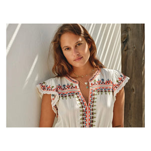 M.A.B.E. - Rani Pamuk İşlemeli Elbise | Ecru