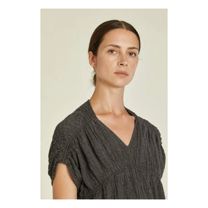 Black Crane - Gem Linen Dress | Dark Slate Gray