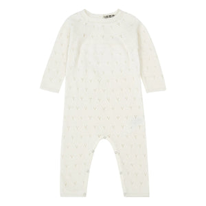 Bonton - Maman Merinowolle Durchbrochener Strampler | Ecru