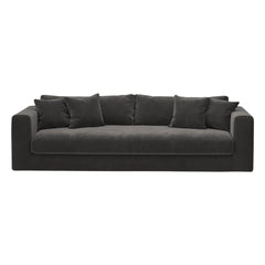 Panac Edition - Bellechasse Velvet Brushed 3-Seater Sofa - 240 cm | Charcoal Gray