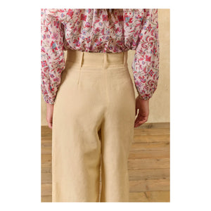 Louise Misha - Federica Linen and Cotton Pants | Ivory