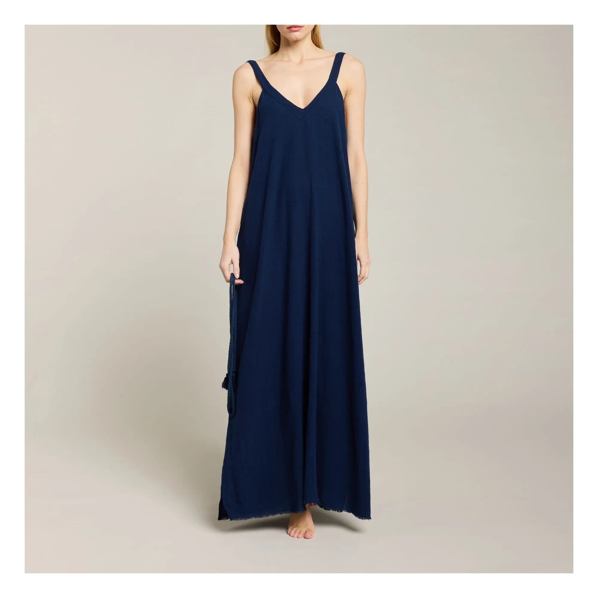 Maison Saint Julien - Bizance Baumwoll-Voile-Kleid | Marineblau