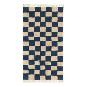 Ferm Living Kids - Mara ekose halı | Mavi