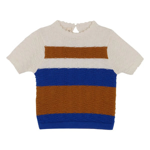 birinit - Transparenter Mesh-Pullover mit Farbblock | Caramel