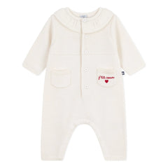 Petit Bateau - P'tit Cœur İnce Örgü Tulum | Ecru