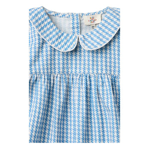 Copenhagen Colors - Polka Dot Claudine Collar Blouse Organic Cotton | Blue
