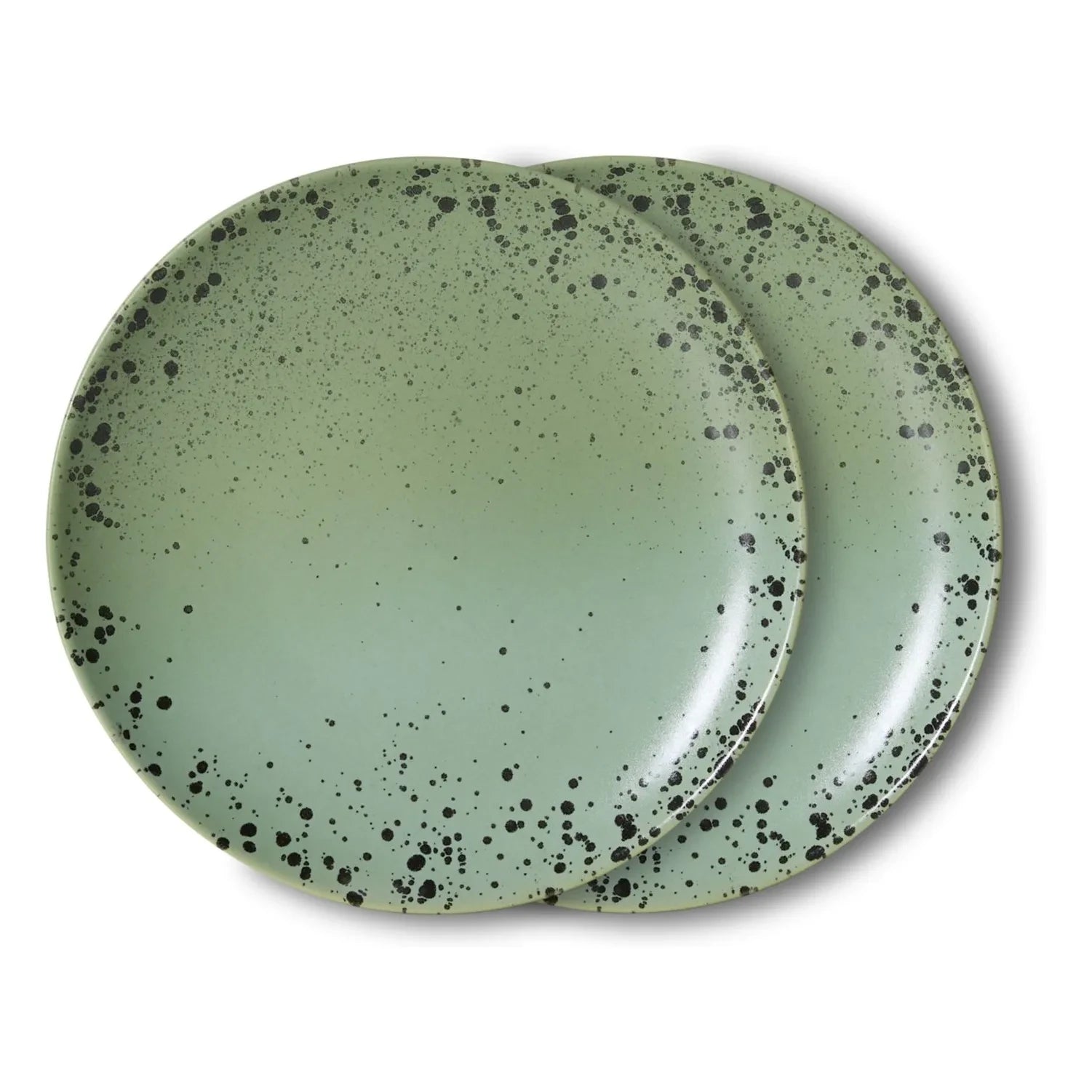 HKliving - Fleck Keramik Dessertteller - 2er-Set | Hellgrün