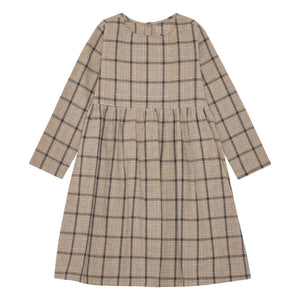 brunobruno nation - Vita Kleid Leinen und Bio-Baumwolle Karos | Braun