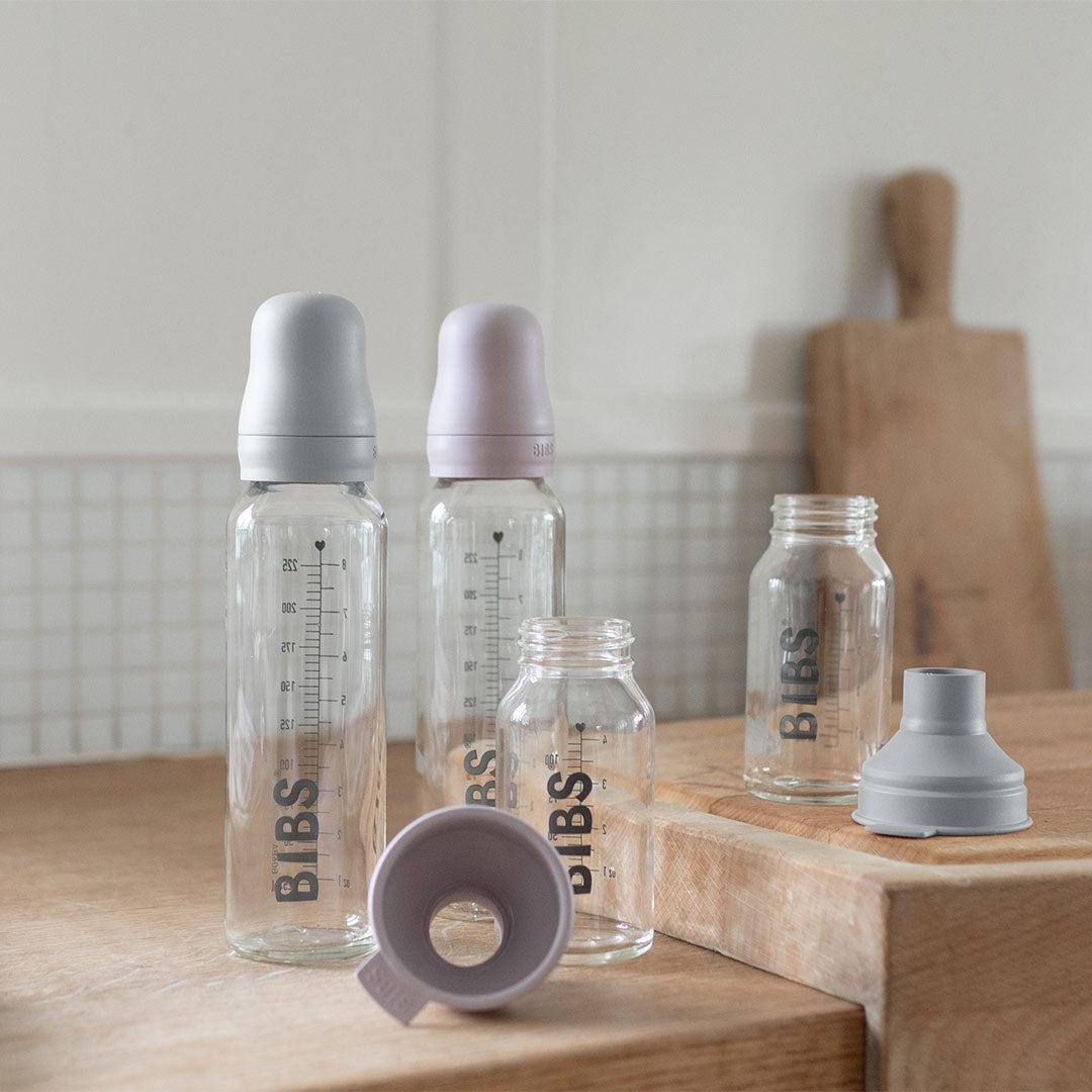 BIBS Baby Glass Bottle Complete Set - Ivory - Latex-Baby Bottles-Ivory-110ml | Natural Baby Shower