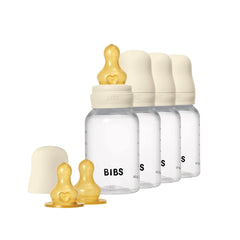 BIBS World Baby Bottle Round Latex 4 Pack - Ivory-Baby Bottles-Ivory-150ml | Natural Baby Shower