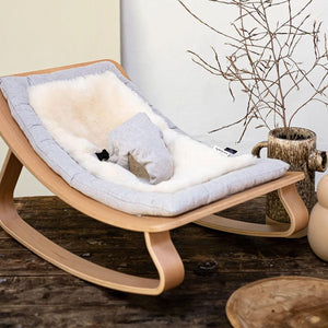 BINIBAMBA + Charlie Crane Merino Sheepskin LEVO Rocker Liner-Baby Bouncer Cushions- | Natural Baby Shower