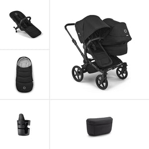 Bugaboo Donkey 6 Double Essential Stroller Bundle-Stroller Bundles-Heritage Black- | Natural Baby Shower